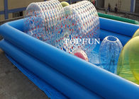 Kundenspezifisches doppelte Rohr-lustiges aufblasbares Swimmingpool-Wasser-gehende Ball-Rolle