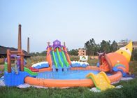 PVC-Planen-im Freien aufblasbare Wasser-Park-Spiele auf Land mit 3 Dias