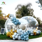 Außen aufblasbares Blaszelt Transparente Kristallkuppel aufblasbares Blaszelt mit Ballons für Hochzeit