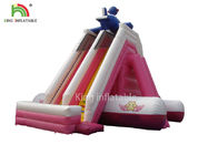 Kundengebundener Größen-Rosa PVC-Planen-aufblasbare Wasserrutsche-Vergnügungspark im Freien für Kinder