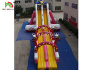 Kundengebundener Größen-Rosa PVC-Planen-aufblasbare Wasserrutsche-Vergnügungspark im Freien für Kinder